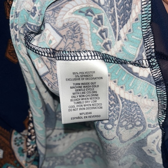 JM Collection 3/4 sleeve studded tunic boho chic Sz M - Picture 11 of 11